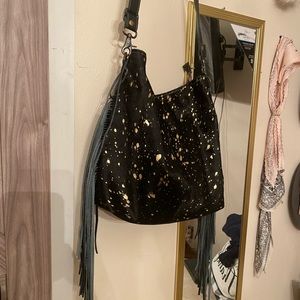 Myra bag speckled cow hide